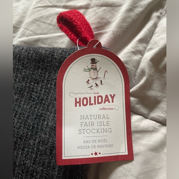 Natural Fair Isle Christmas Stocking Snowflake - Picture 4 of 11